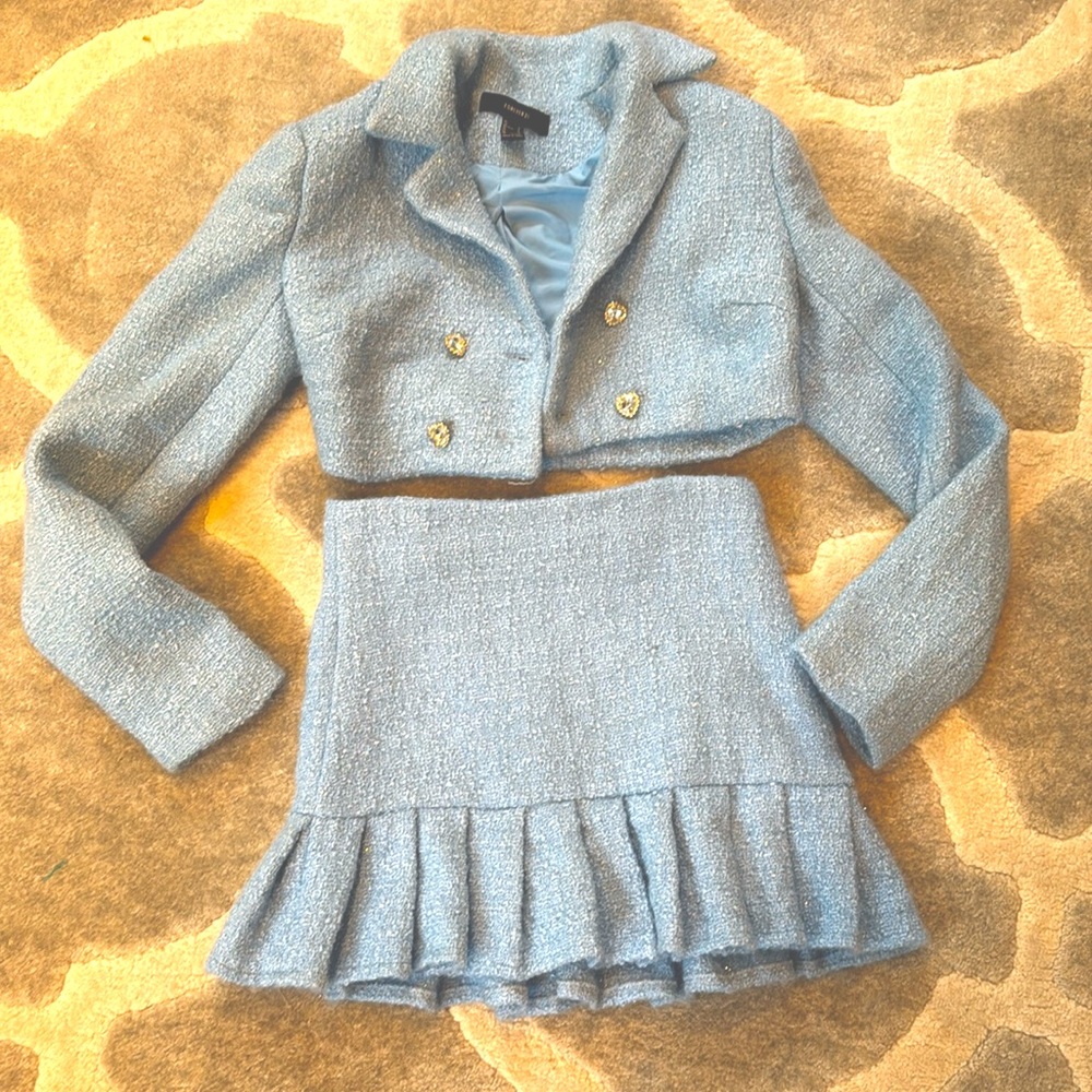 Size small, light blue shimmery set from Forever 21. EUC
